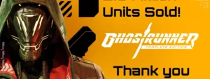 Capa comemorativa de Ghostrunner em relação as vendas de 2,5 milhões de unidades