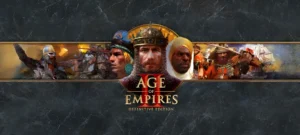 Capa do artigo sobre Age of Empires II: Definitive Edition. Arte de capa original do jogo