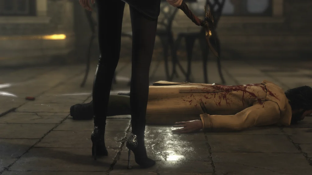 Flerte e traição fazem parte da gameplay de Killer INN. Não deve-se acreditar em ninguém, um personagem caído e um personagem com o machado na mão.