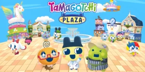 Capa do artigo sobre o jogo Tamagotchi Plaza. nele há muitos personagens